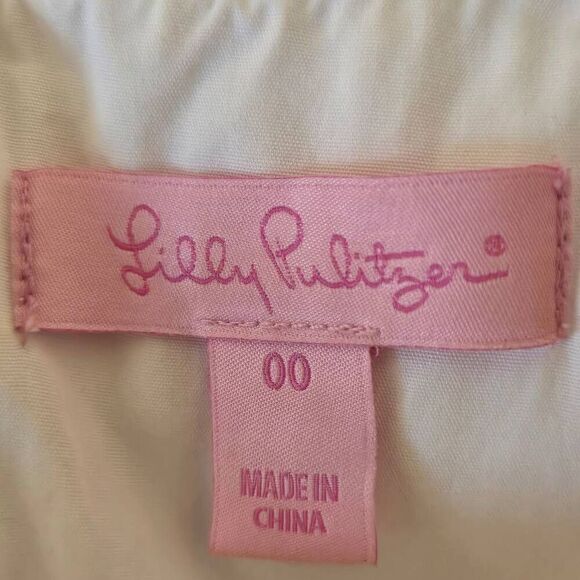 Lilly Pulitzer Women's Sleeveless Floral Lace Mini Dress White Gold Trim Size 00 - Picture 2 of 12